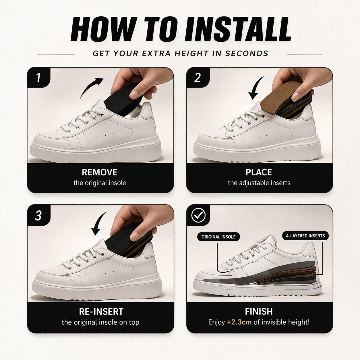 4-Layer Adjustable Heel Inserts Zucimora